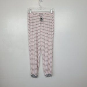 Splendid Elora Soft Cozy Gray Pink Striped Jogger Style Pajama Pants Size XS